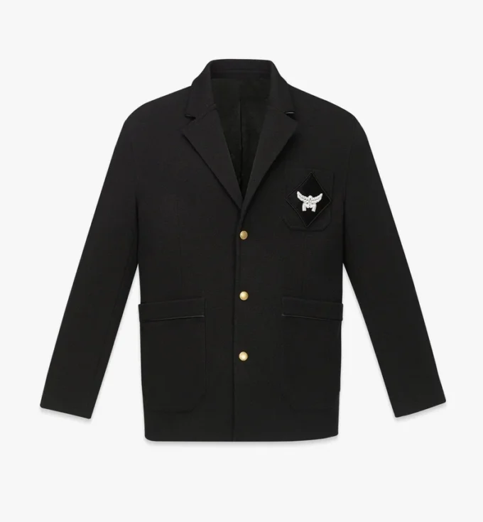 Blazer de ponte con parche con el logotipo Blazer de ponte con parche con el logotipo
