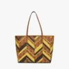 Bolso de compras Toni Shopper con cremallera superior y tachuelas en lona Visetos Mega Herringbone Bolso de compras Toni Shopper con cremallera superior y tachuelas en lona Visetos Mega Herringbone