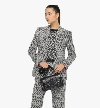 Bolso de hombro acolchado Travia en piel arrugada