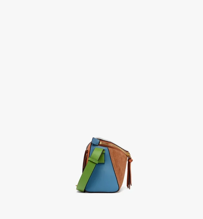 Bolso de hombro Diamant 3D en gamuza y piel de becerro Bolso de hombro Diamant 3D en gamuza y piel de becerro
