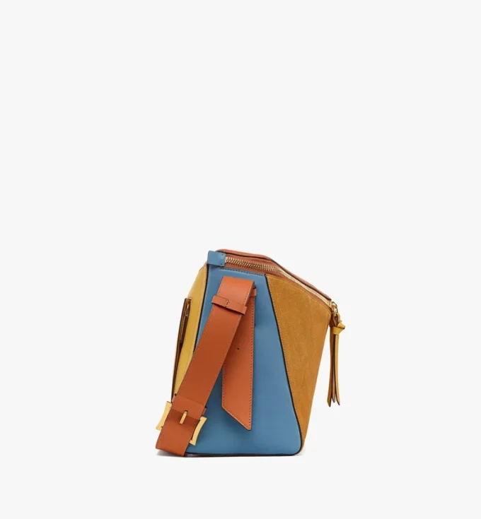 Bolso de hombro Diamant 3D en gamuza y piel de becerro Bolso de hombro Diamant 3D en gamuza y piel de becerro