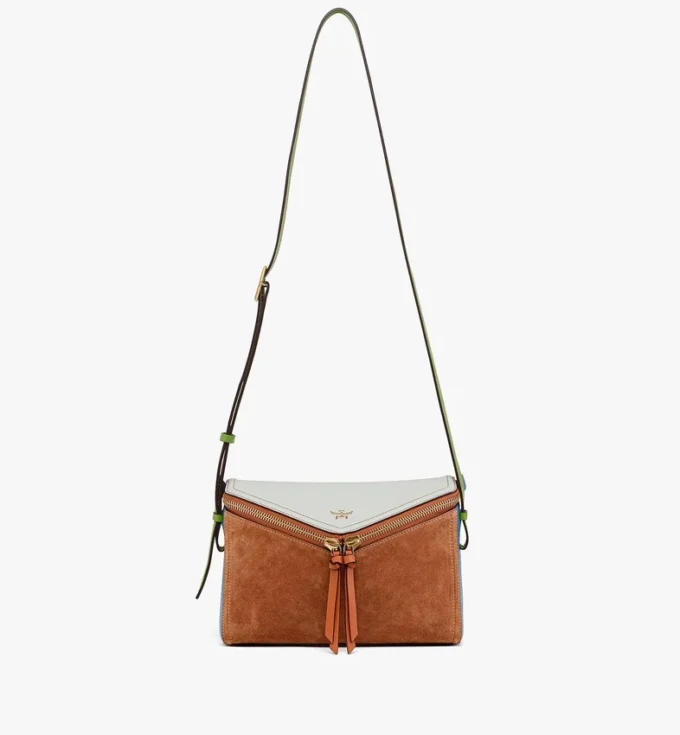 Bolso de hombro Diamant 3D en gamuza y piel de becerro Bolso de hombro Diamant 3D en gamuza y piel de becerro