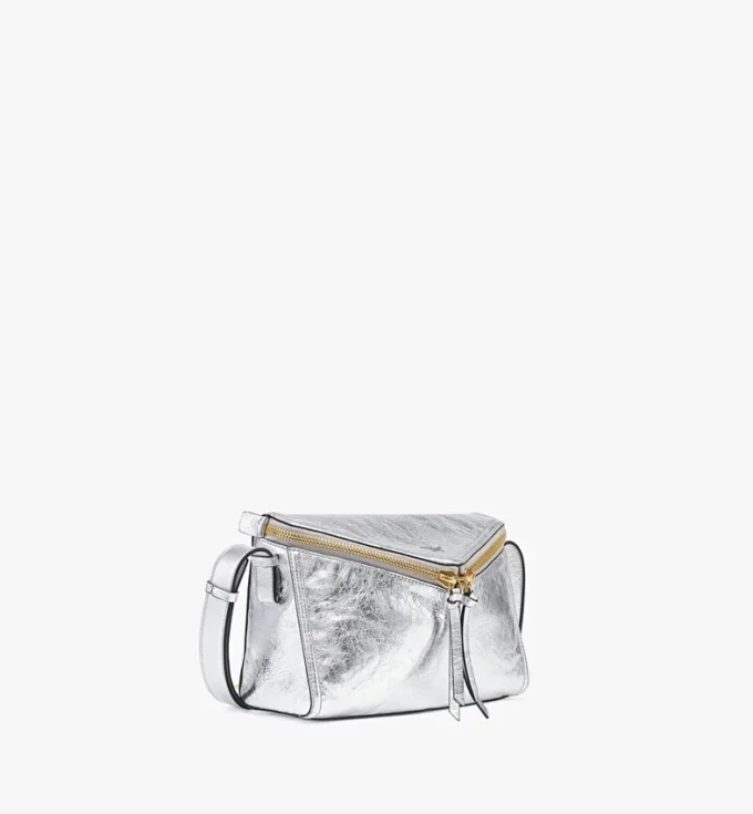 Bolso de hombro Diamant 3D en piel de becerro metalizada Bolso de hombro Diamant 3D en piel de becerro metalizada