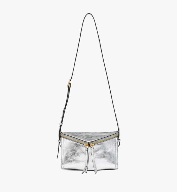 Bolso de hombro Diamant 3D en piel de becerro metalizada Bolso de hombro Diamant 3D en piel de becerro metalizada