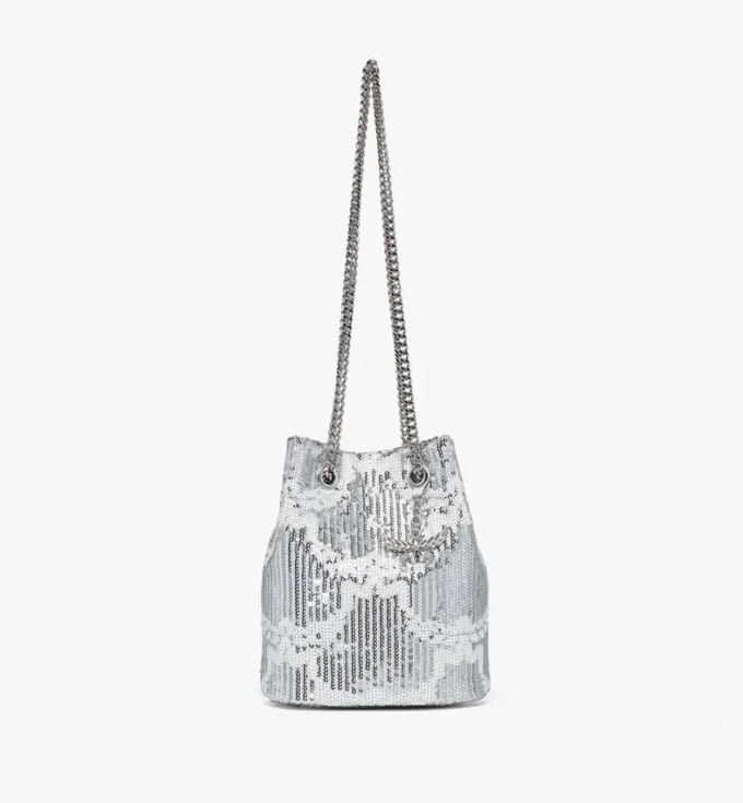 Bolso tipo cubo Himmel en piel Monogram con lentejuelas Bolso tipo cubo Himmel en piel Monogram con lentejuelas