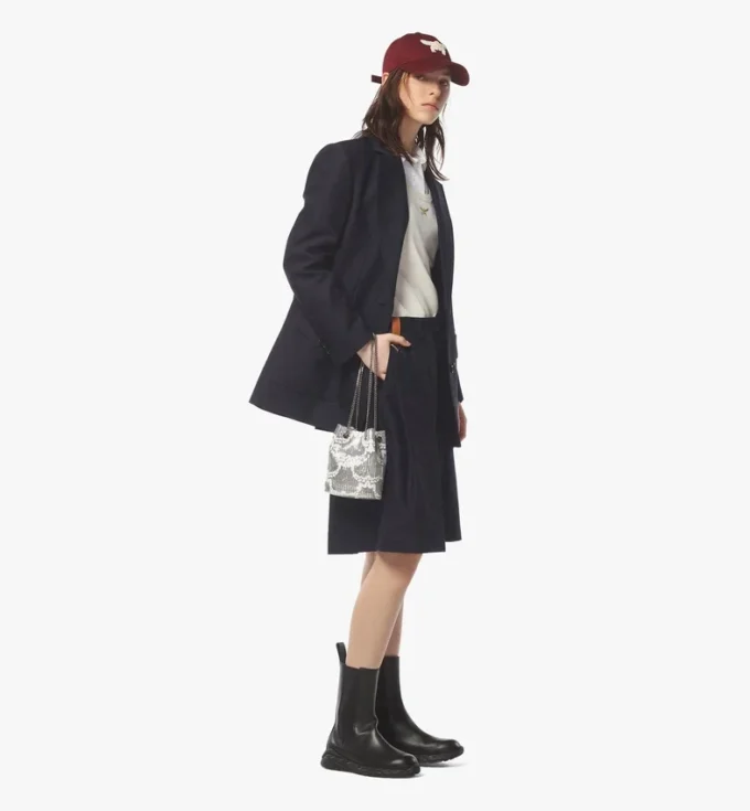 Bolso tipo cubo Himmel en piel Monogram con lentejuelas Bolso tipo cubo Himmel en piel Monogram con lentejuelas