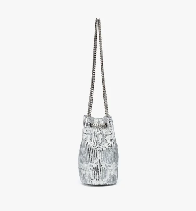 Bolso tipo cubo Himmel en piel Monogram con lentejuelas Bolso tipo cubo Himmel en piel Monogram con lentejuelas