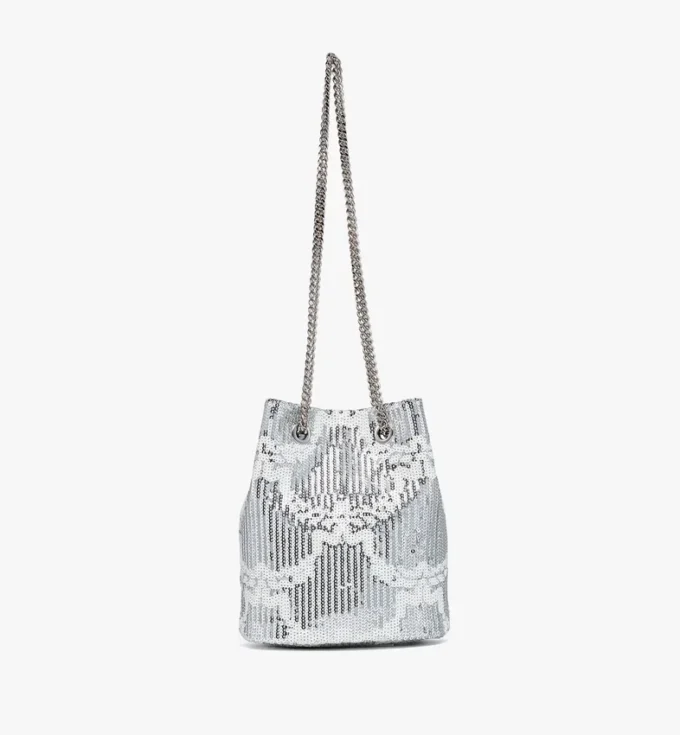 Bolso tipo cubo Himmel en piel Monogram con lentejuelas Bolso tipo cubo Himmel en piel Monogram con lentejuelas
