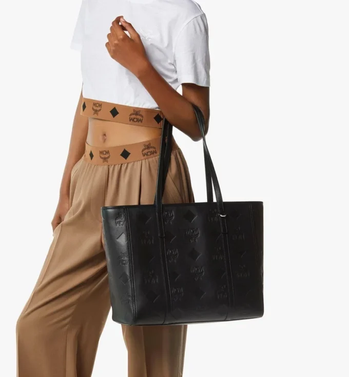 Bolso Toni Shopper con cremallera superior en piel con Maxi Monogram Bolso Toni Shopper con cremallera superior en piel con Maxi Monogram