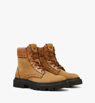 Botas de nubuck y piel con estampado Monogram Botas de nubuck y piel con estampado Monogram