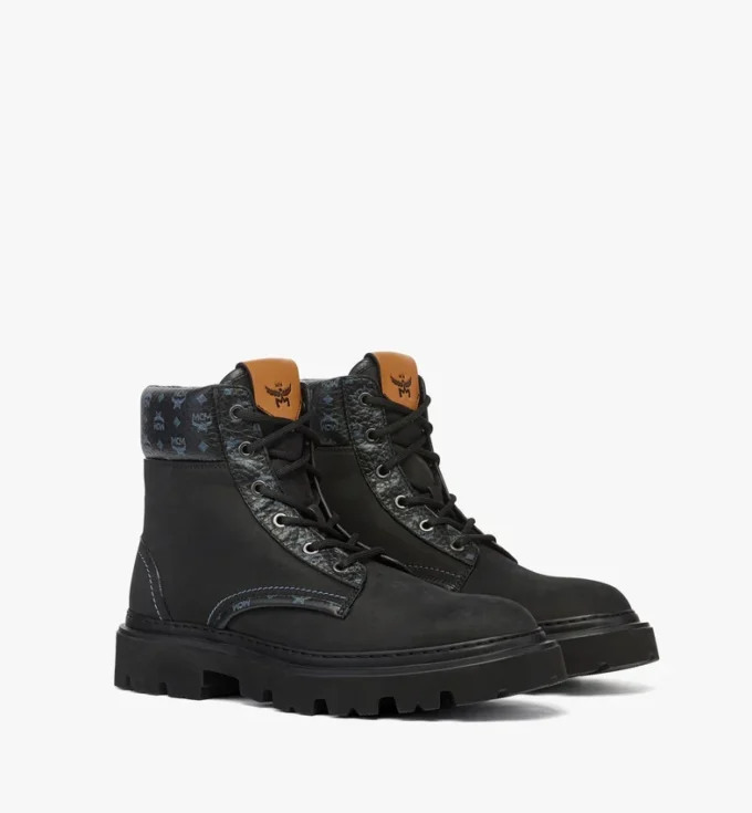 Botas de nubuck y piel con estampado Monogram