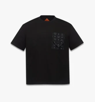 Camiseta con bolsillo de parche con monograma en algodón orgánico