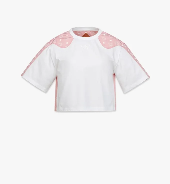 Camiseta corta Laurel de algodón orgánico y monograma Econyl® Camiseta corta Laurel de algodón orgánico y monograma Econyl®