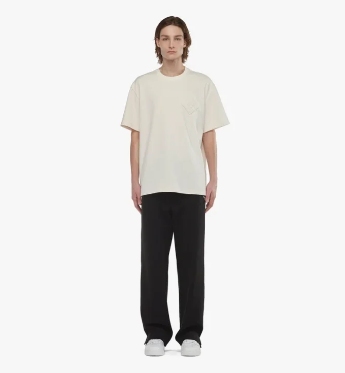 Camiseta de bouclé con parche con el logotipo Camiseta de bouclé con parche con el logotipo