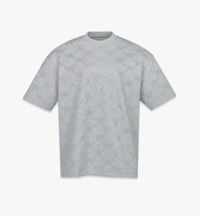 Camiseta de ponte con monograma de cristales Camiseta de ponte con monograma de cristales
