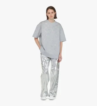 Camiseta de ponte con monograma de cristales