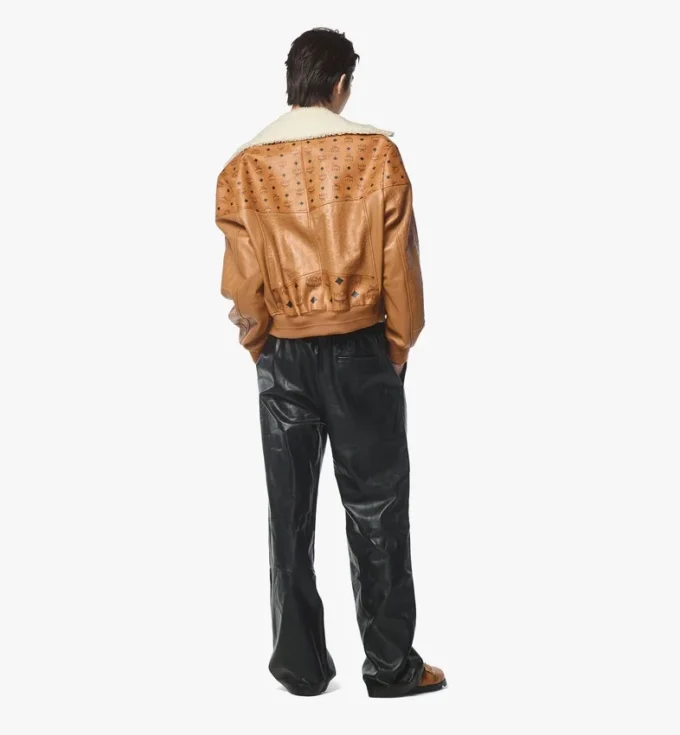 Chaqueta bomber de piel de oveja con mezcla de piel Visetos Chaqueta bomber de piel de oveja con mezcla de piel Visetos