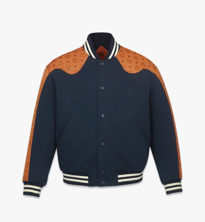 Chaqueta universitaria de ponte con jacquard de neopreno Monogram Chaqueta universitaria de ponte con jacquard de neopreno Monogram