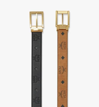 Cinturón reversible Aren de 3,3 cm en piel con monograma en relieve