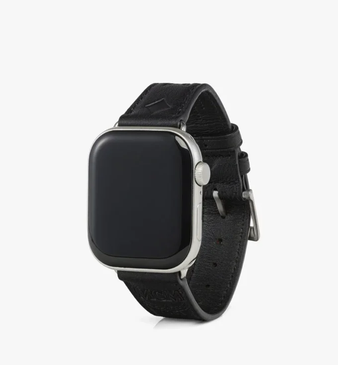 Correa para Apple Watch de 42-49 mm en piel con monograma en relieve Correa para Apple Watch de 42-49 mm en piel con monograma en relieve