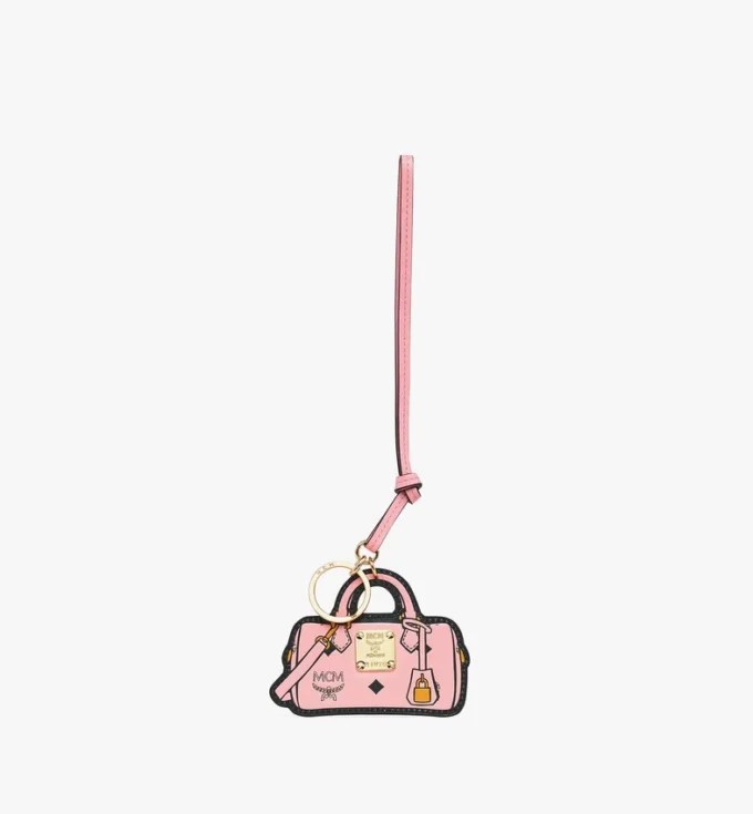 Dije de bolso Ella Boston en 2D de cuero con estampado Monogram Dije de bolso Ella Boston en 2D de cuero con estampado Monogram
