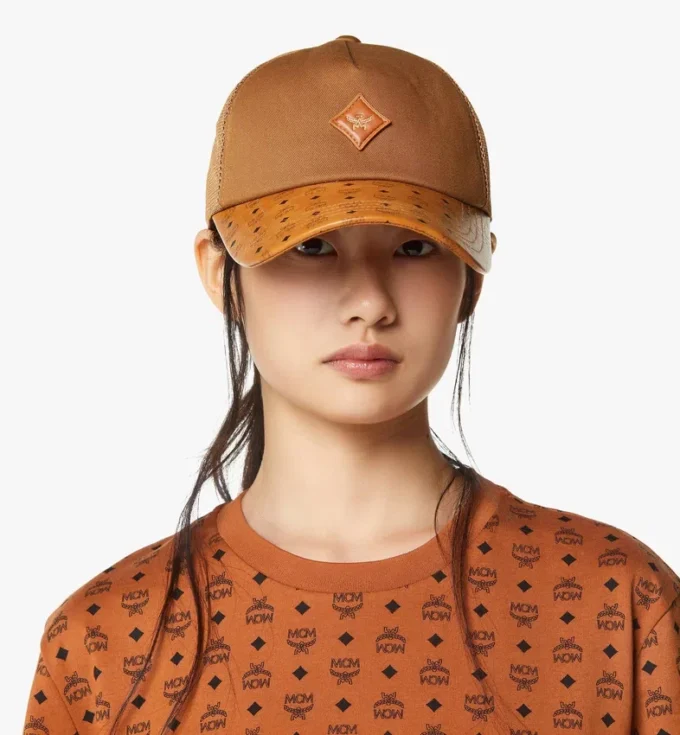 Gorra Diamond de algodón y cuero con estampado Monogram Gorra Diamond de algodón y cuero con estampado Monogram