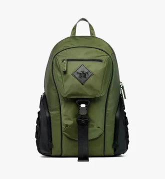 Mochila Aren en Econyl® y cuero con estampado Monogram