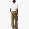 Pantalones de sarga de lana y cuero con estampado Monogram Pantalones de sarga de lana y cuero con estampado Monogram
