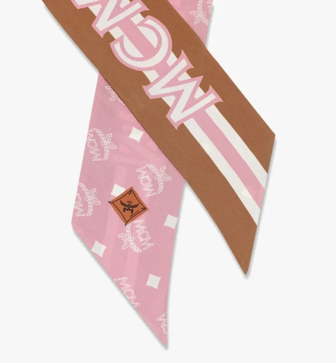 Pañuelo pequeño con estampado de monograma en seda orgánica Pañuelo pequeño con estampado de monograma en seda orgánica