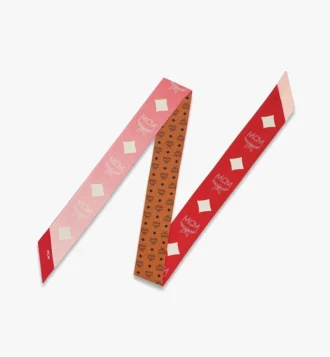 Pañuelo pequeño reversible con estampado de monograma en seda orgánica