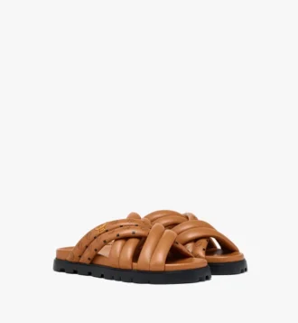 Sandalias cruzadas con estampado Monogram en piel de cordero
